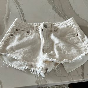 White and Blue print American eagle shorts